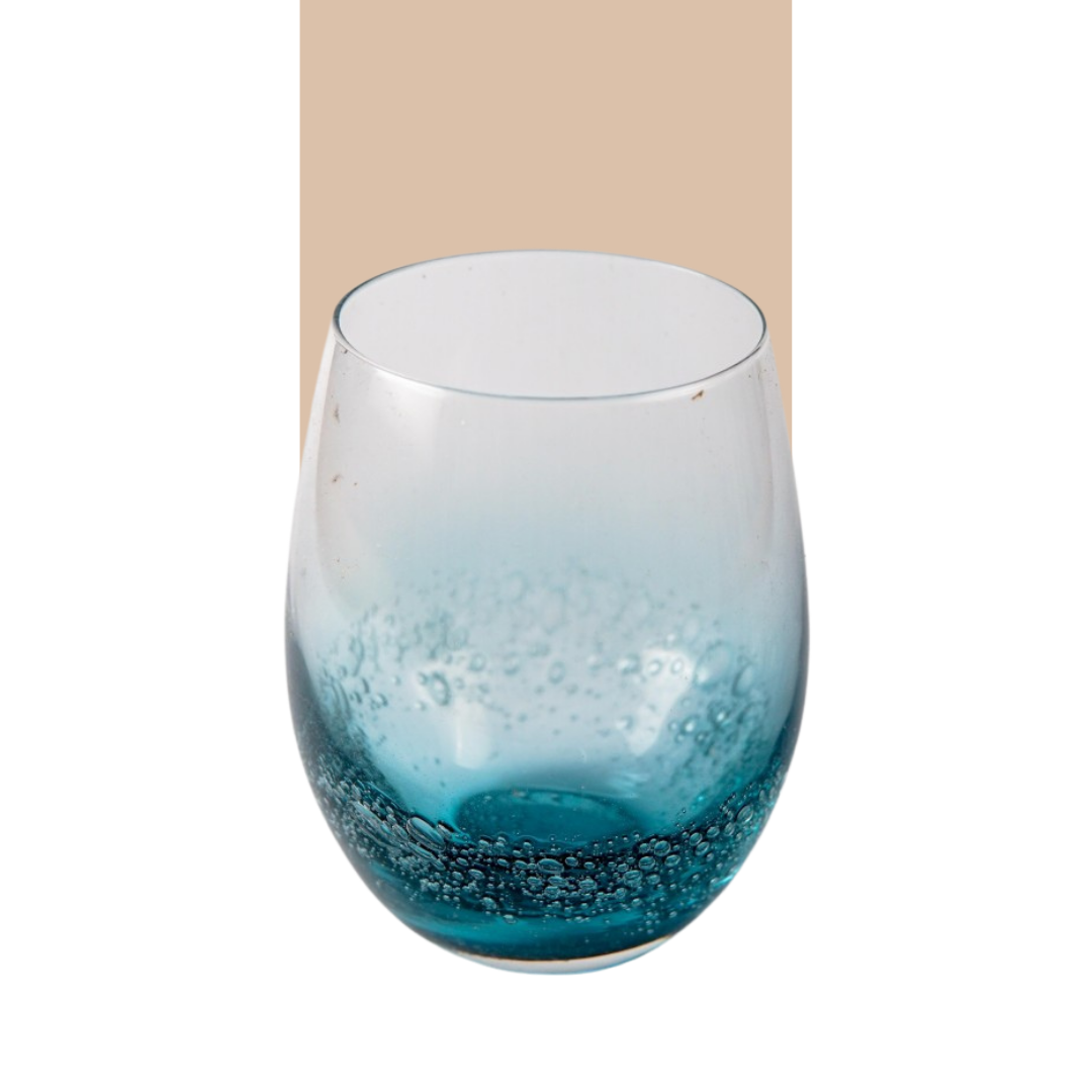  Clear Vase - Mano Blue Bubble